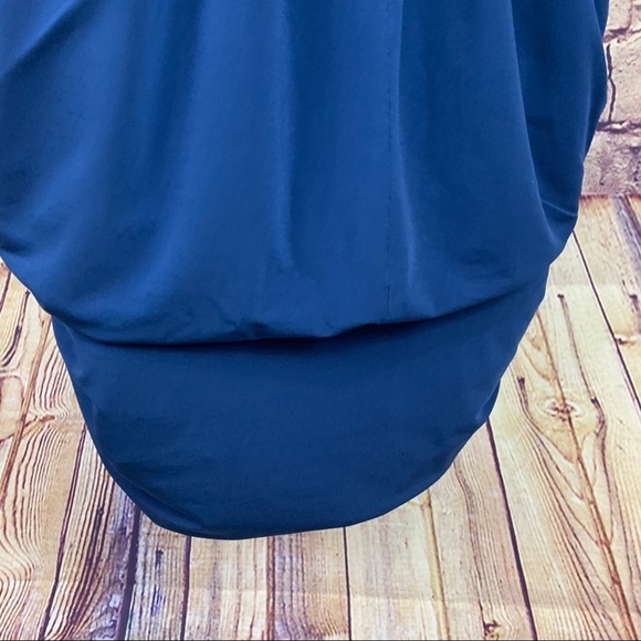 BCBGMAXAZRIA Blue Sequin Embellished Cut Out Neck Sleeveless Mini Dress - Picture 11 of 14